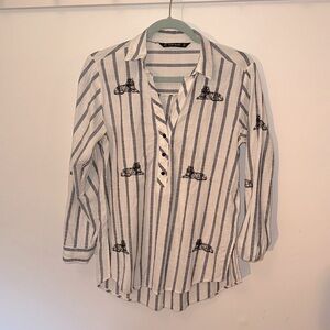 Zara half button top